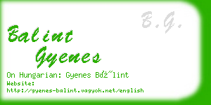 balint gyenes business card